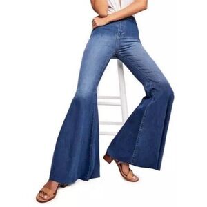 Free People Blue Flare & Wide Leg Jeans